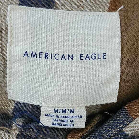 American Eagle Southwestern Stripe 100% Cotton Flannel Shirt - Picture 3 of 4